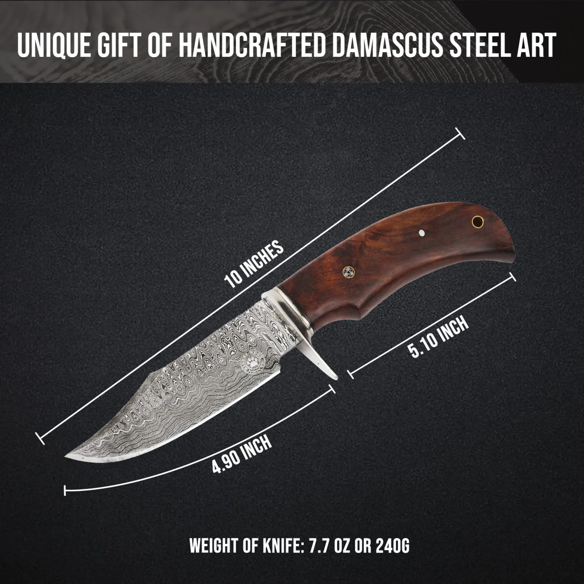 Bear Hunter Damascus Hunting Knife