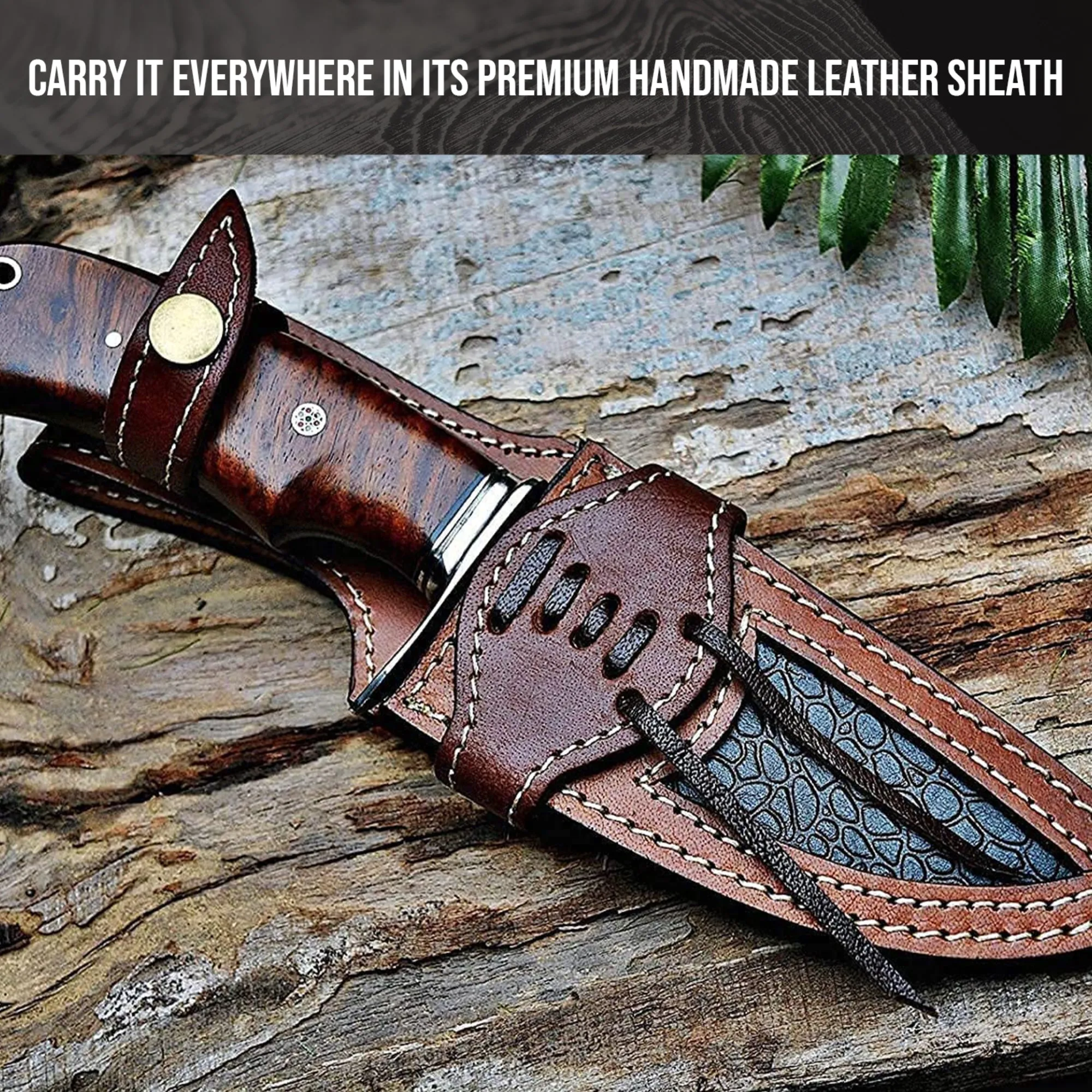 Bear Hunter Damascus Hunting Knife