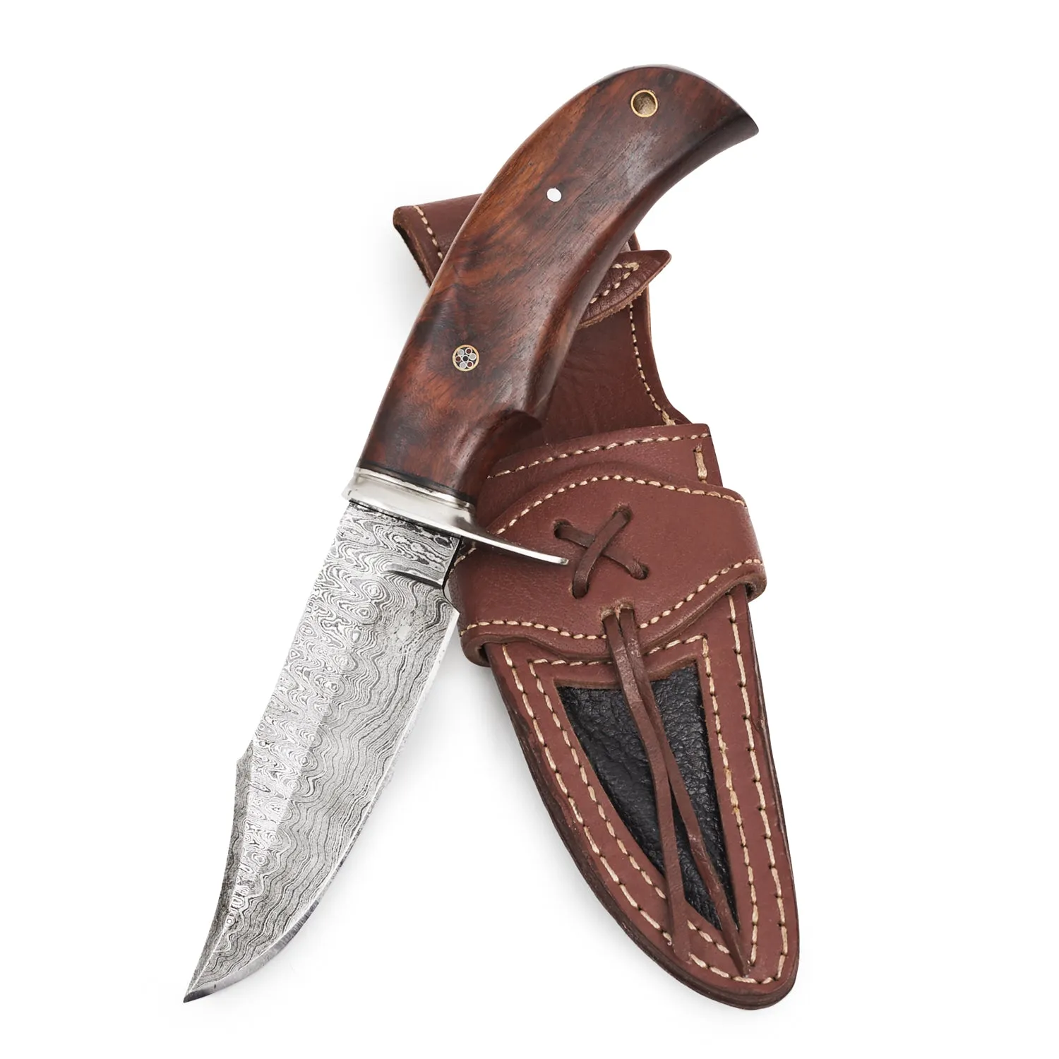 Bear Hunter Damascus Hunting Knife