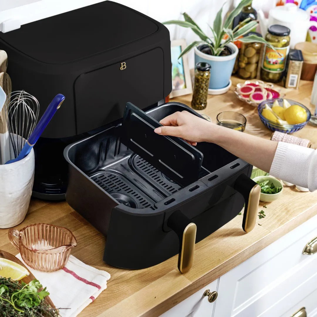 Beautiful 9QT TriZone Air Fryer, Black Sesame by Drew Barrymore