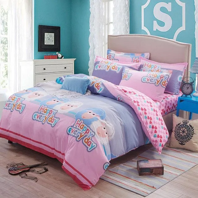 bedding set 5 size Green Spirit bedding set duvet cover set Korean bed sheet  duvet cover  pillowcase pink bed cover  bed linen