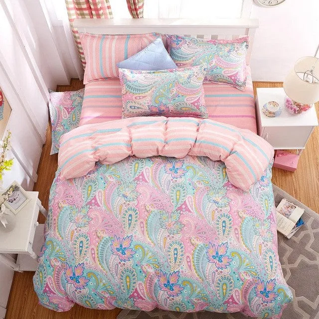 bedding set 5 size Green Spirit bedding set duvet cover set Korean bed sheet  duvet cover  pillowcase pink bed cover  bed linen