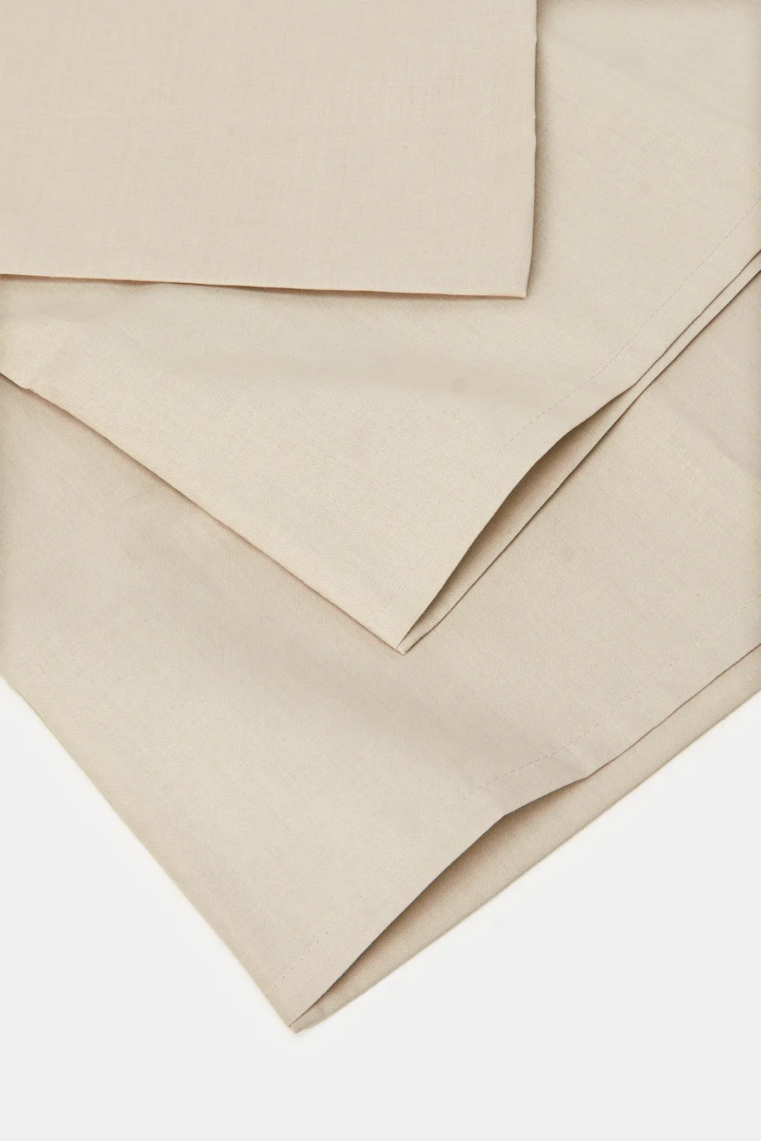 Beige 3 Piece Duvet Cover Set (Double Size)