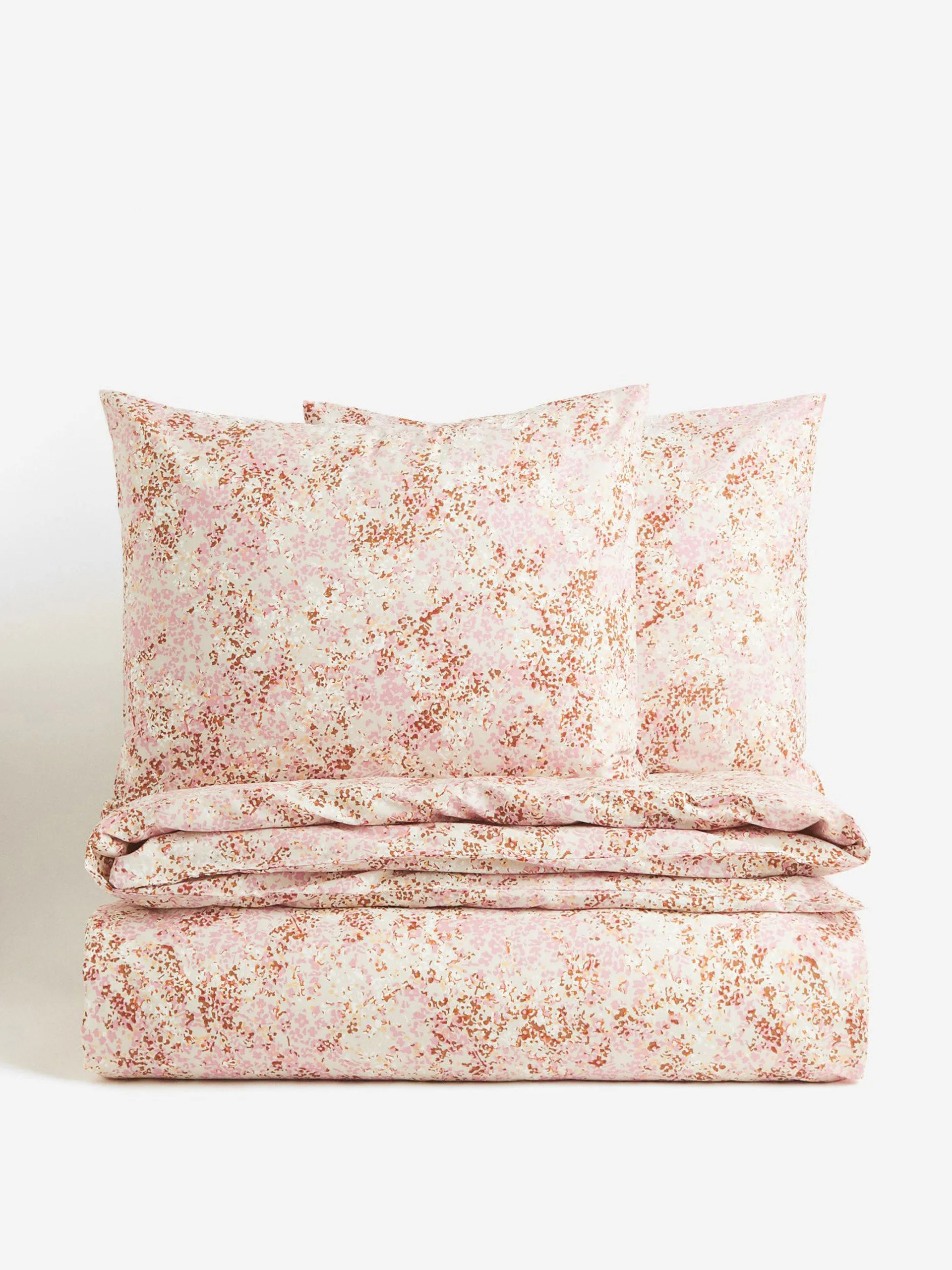 Beige floral patterned duvet cover set