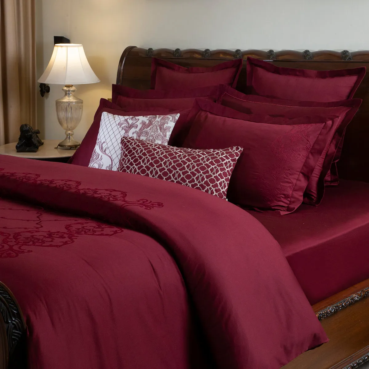 Belladonna Hampton Red 100% Cotton Soft 11PC Duvet Cover Set