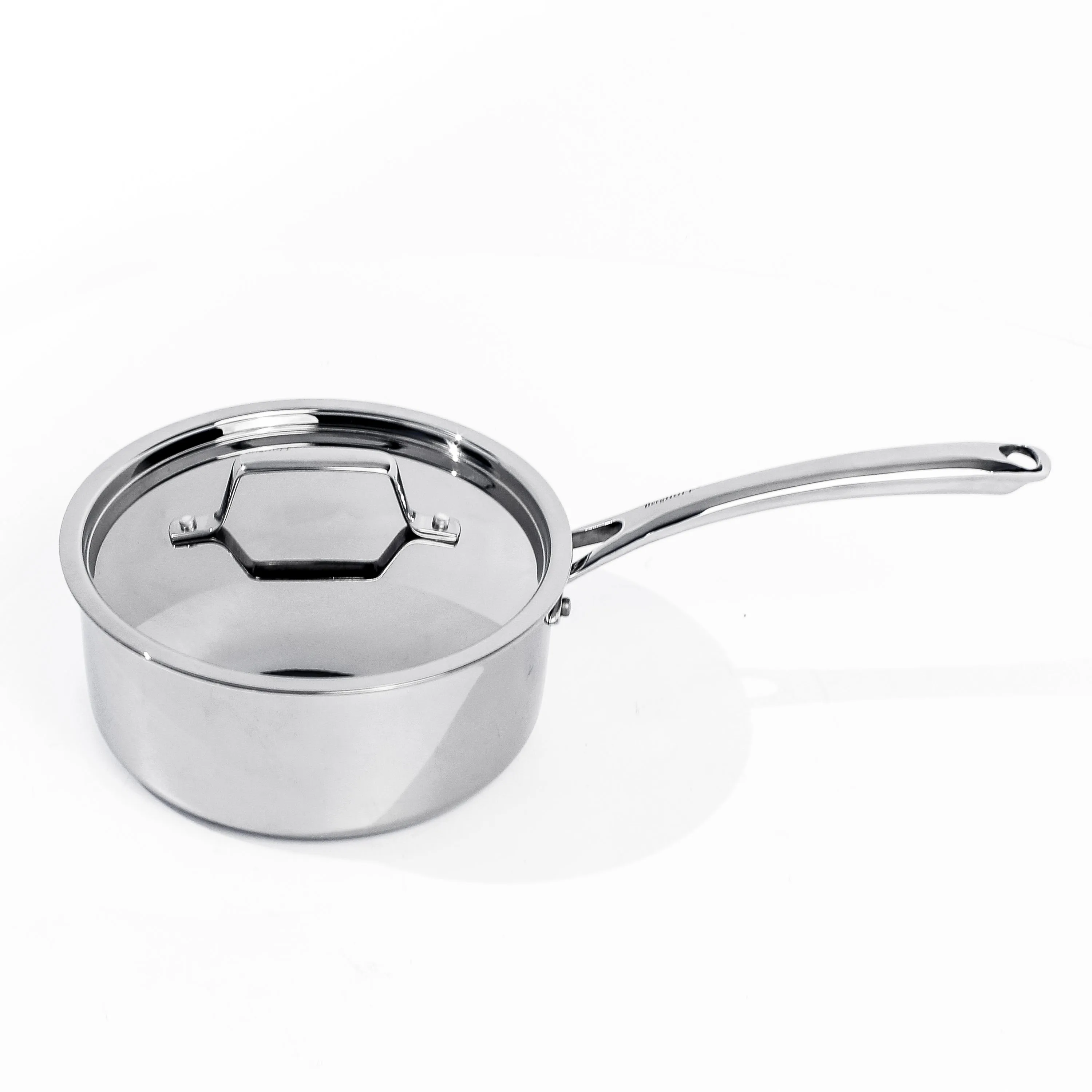 BergHOFF Professional Tri-Ply 18/10 Stainless Steel 8" Saucepan with SS Lid, 3.3qt.