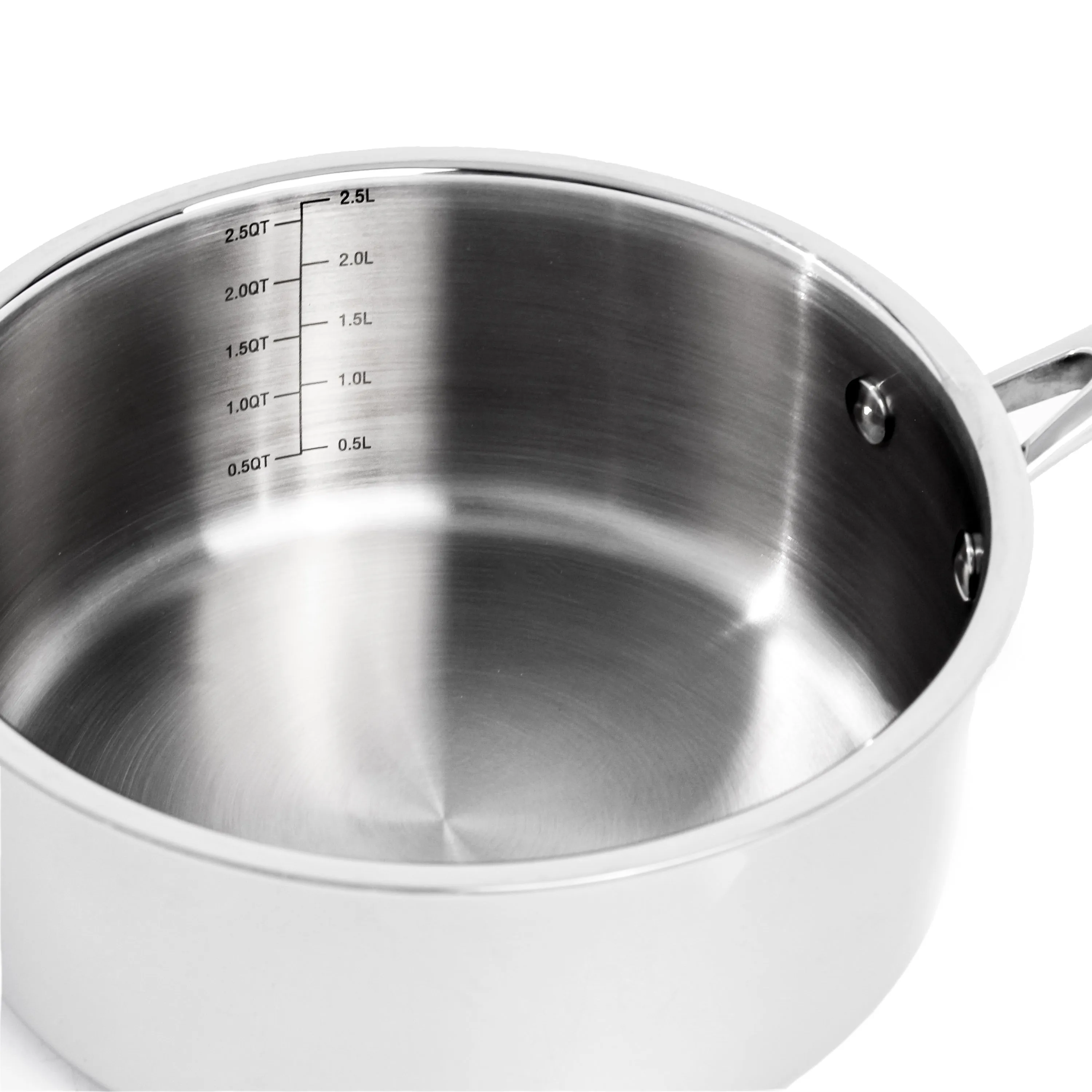 BergHOFF Professional Tri-Ply 18/10 Stainless Steel 8" Saucepan with SS Lid, 3.3qt.