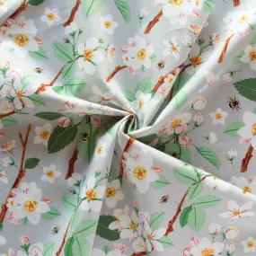 Birch Organic Cotton Poplin - Flowering Trees by Oana Befort - Apple Blossom