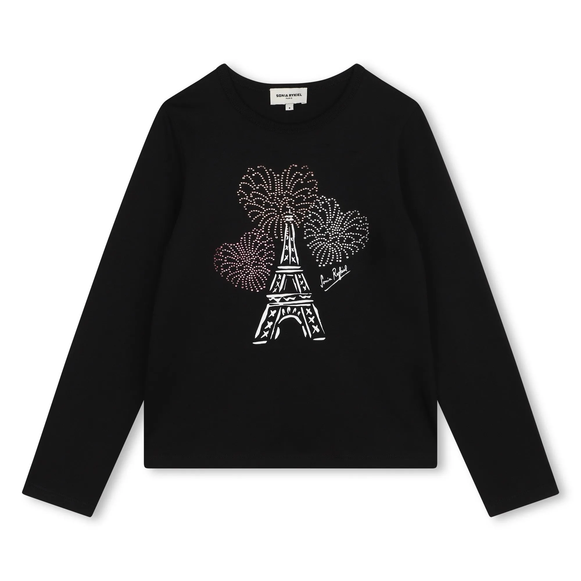 Black Long Sleeve Eiffel Tower Tee