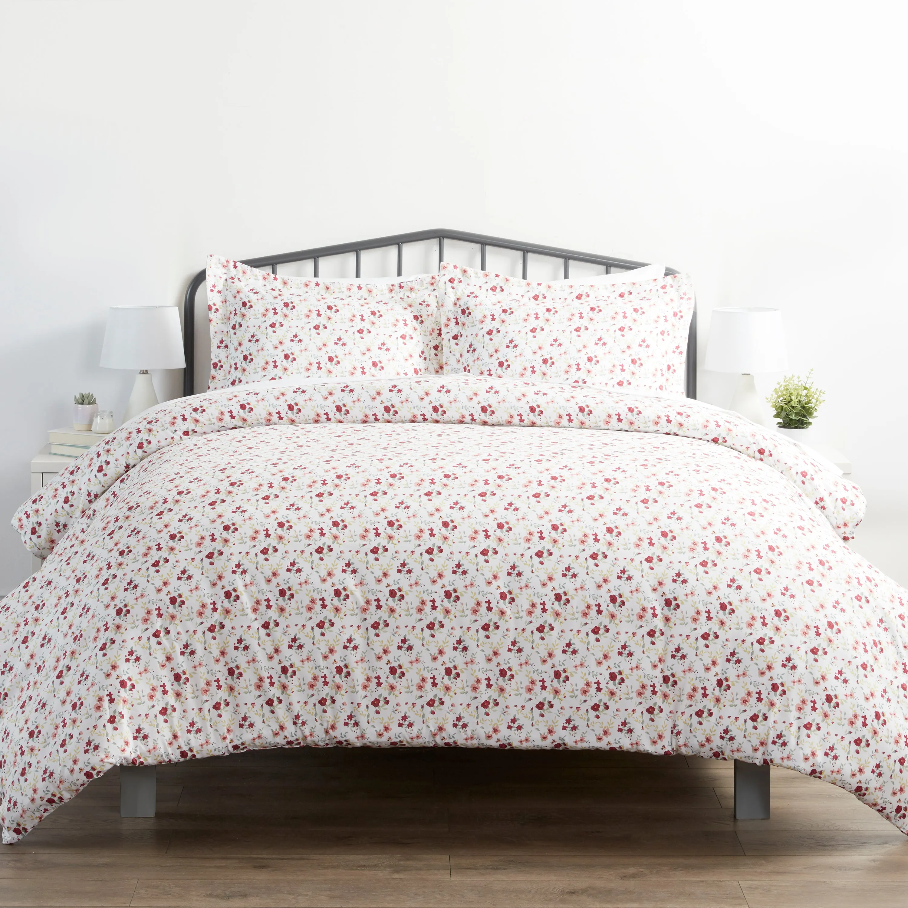 Blossoms Pattern 3-Piece Duvet Cover Set