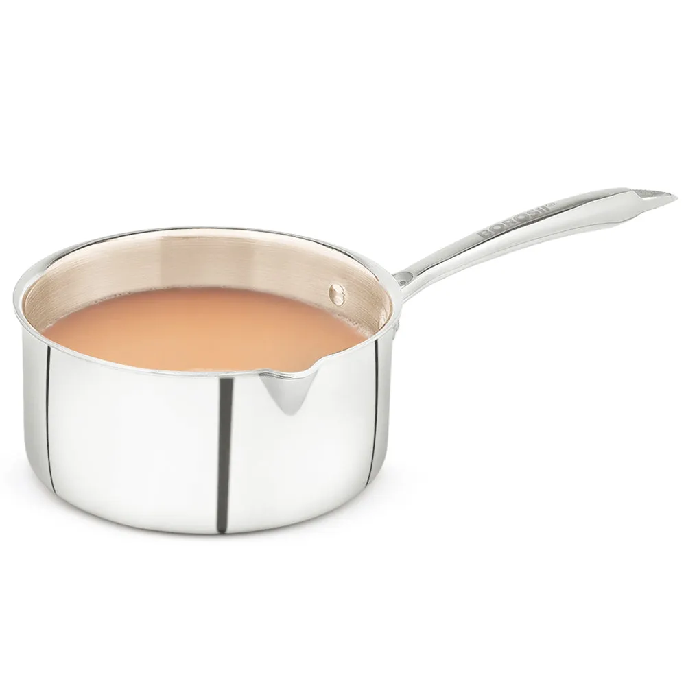 Borosil Cookfresh Triply Saucepan w Spout (Steel Handle)