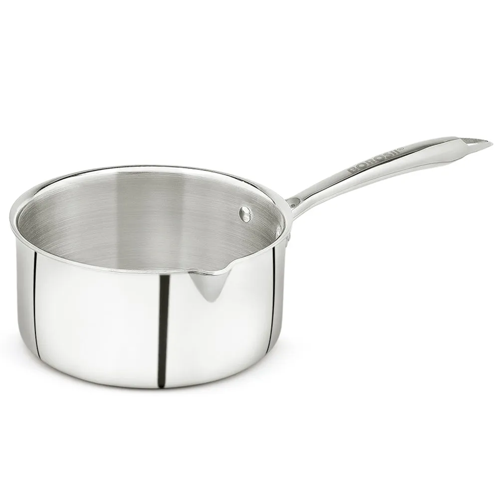 Borosil Cookfresh Triply Saucepan w Spout (Steel Handle)