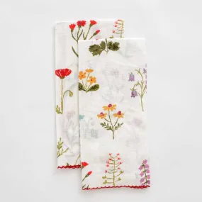 Botanical Garden Linen Fingertip Towels - Set of 2