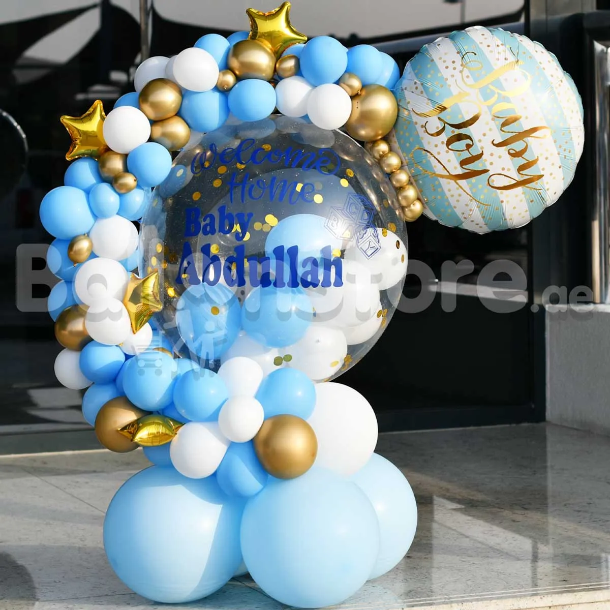 BOY Custom Text Balloon Arrangement BEST For ROOM DECOR / MIDI For Table / PILLAR For ENTRANCE)