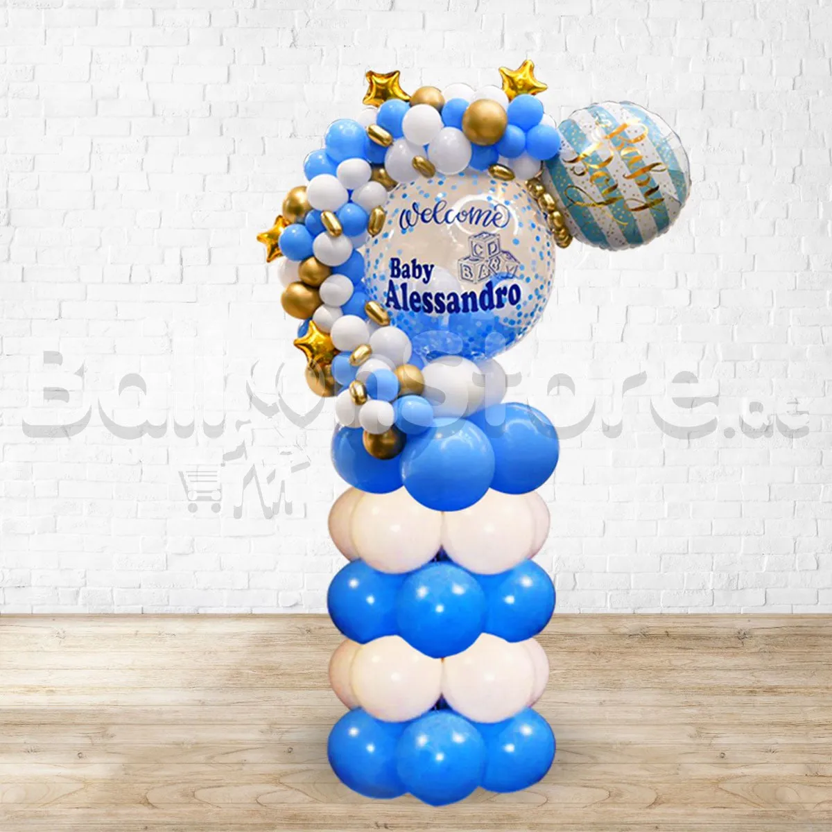 BOY Custom Text Balloon Arrangement BEST For ROOM DECOR / MIDI For Table / PILLAR For ENTRANCE)