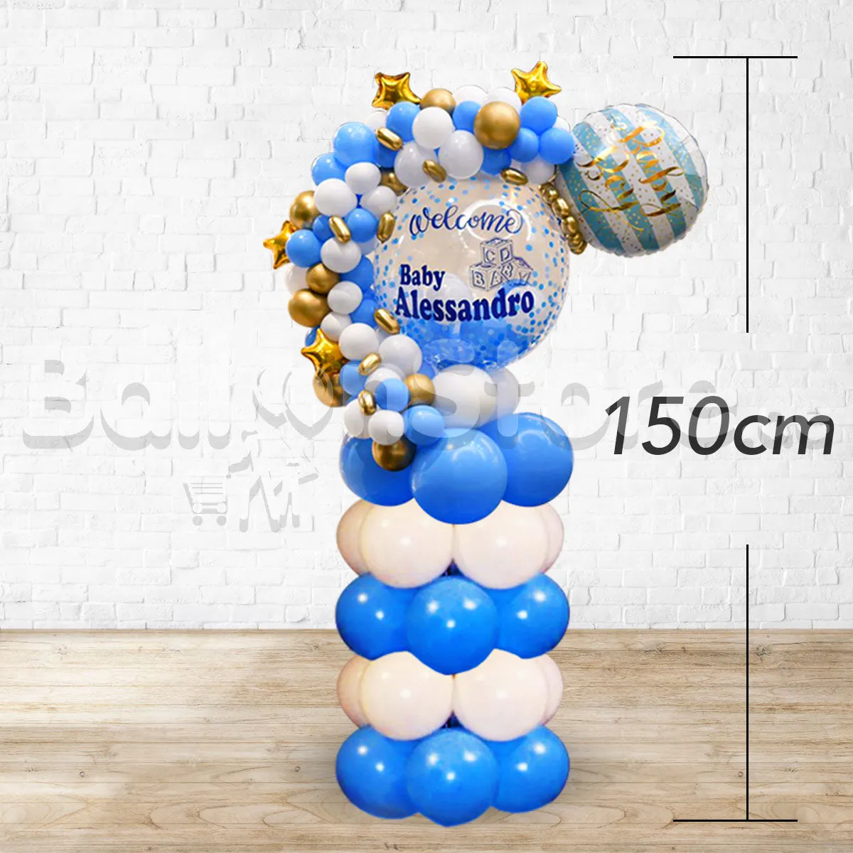 BOY Custom Text Balloon Arrangement BEST For ROOM DECOR / MIDI For Table / PILLAR For ENTRANCE)