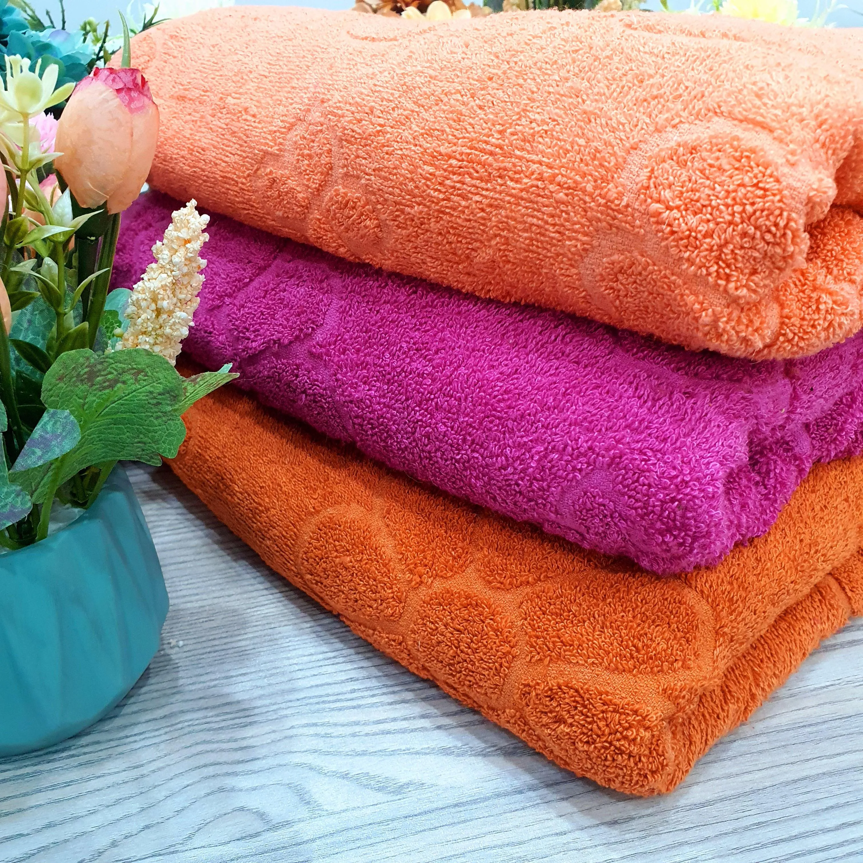 Bundle of 3 Jacquard Large Towel - Large Size - Mix Colors