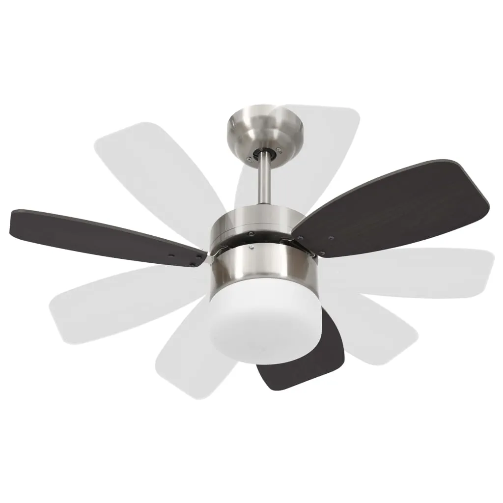 Ceiling Fan with Light and Remote Control 76 cm Dark Brown