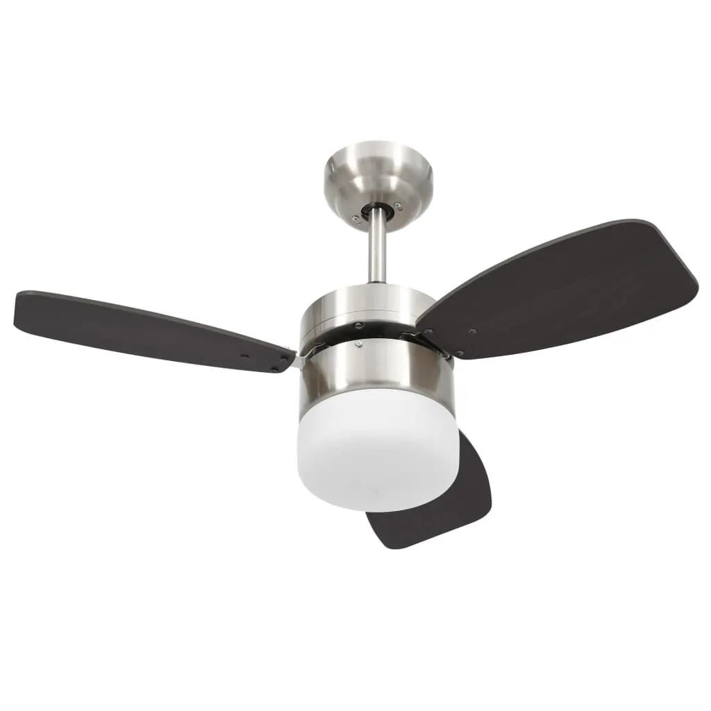 Ceiling Fan with Light and Remote Control 76 cm Dark Brown