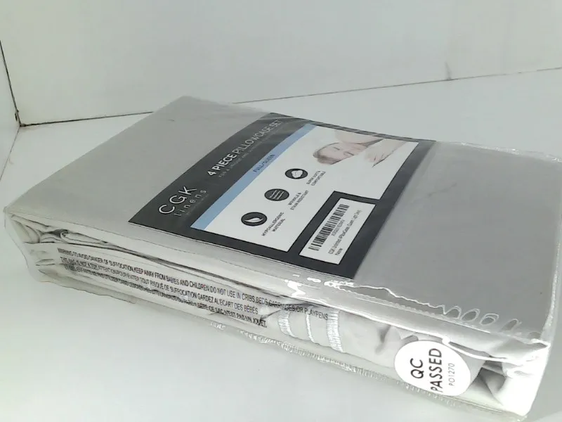 Cgk Linens Pillowcase Set Color Light Grey Size 4 Piece Queen