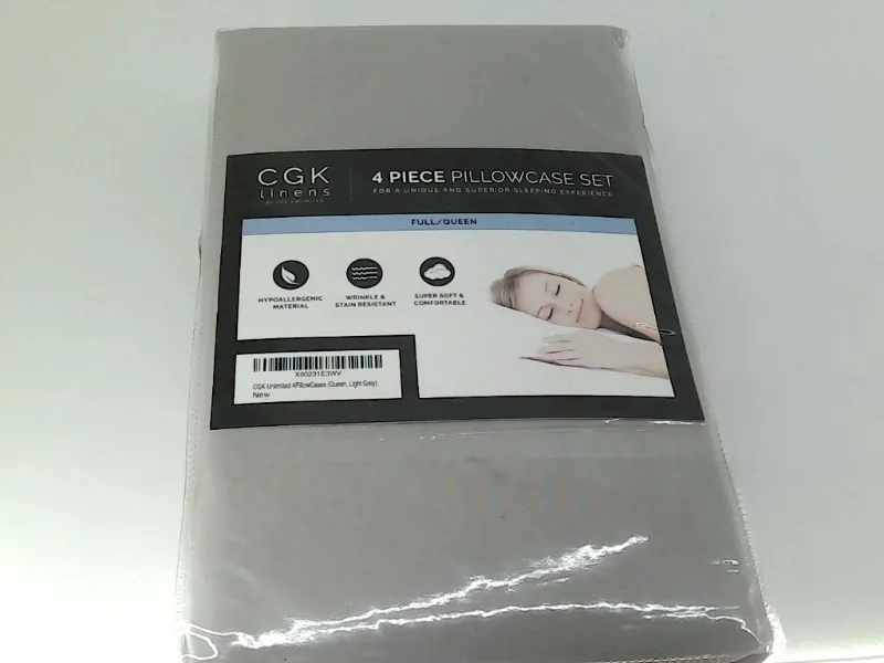 Cgk Linens Pillowcase Set Color Light Grey Size 4 Piece Queen