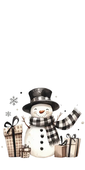 Checkered Snowman  - Printed Guest Towel