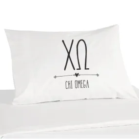 Chi Omega Boho Greek Letters and Name Pillowcase