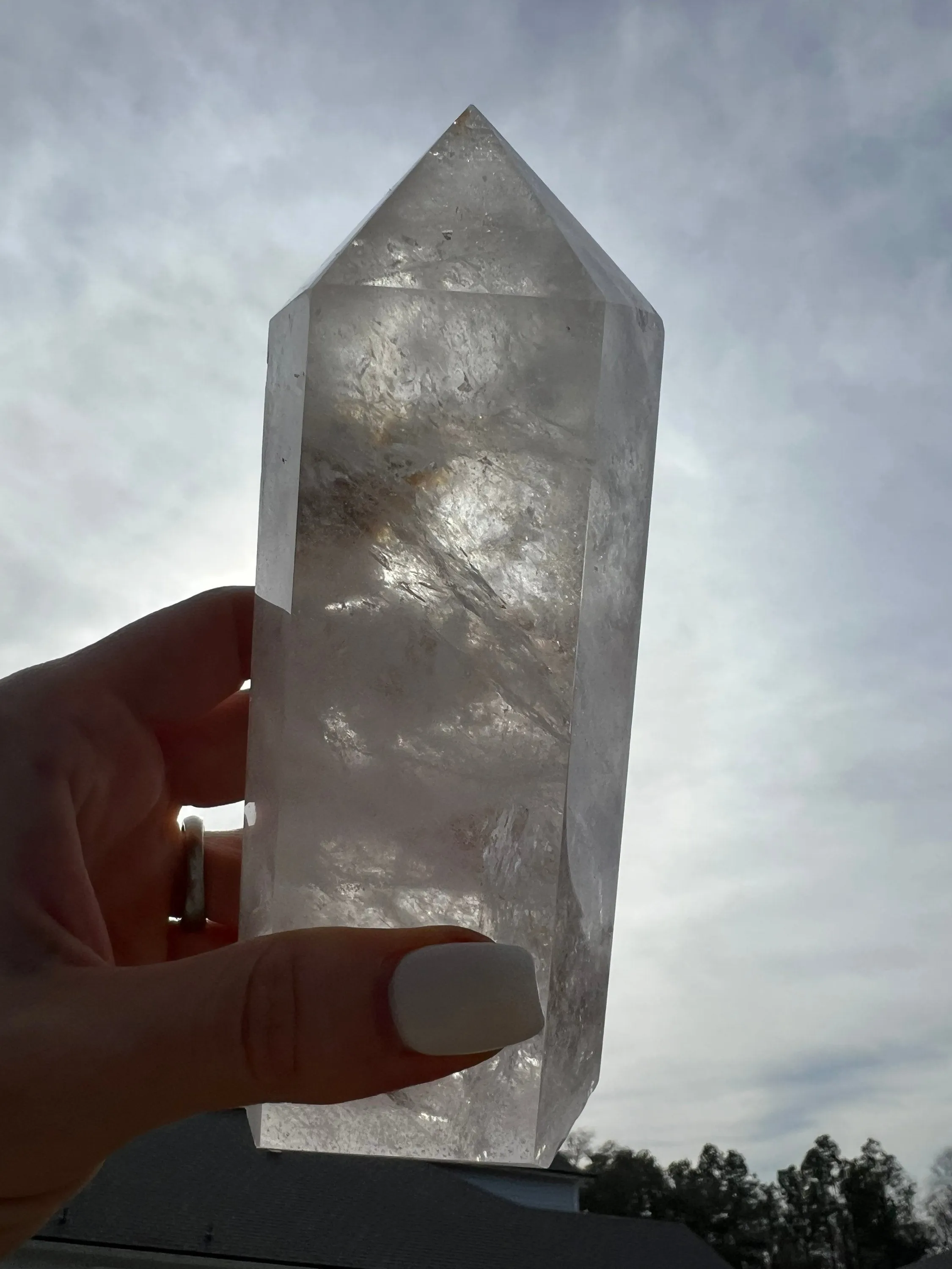 Clear Quartz tower /with Inclusions 1lb 8oz