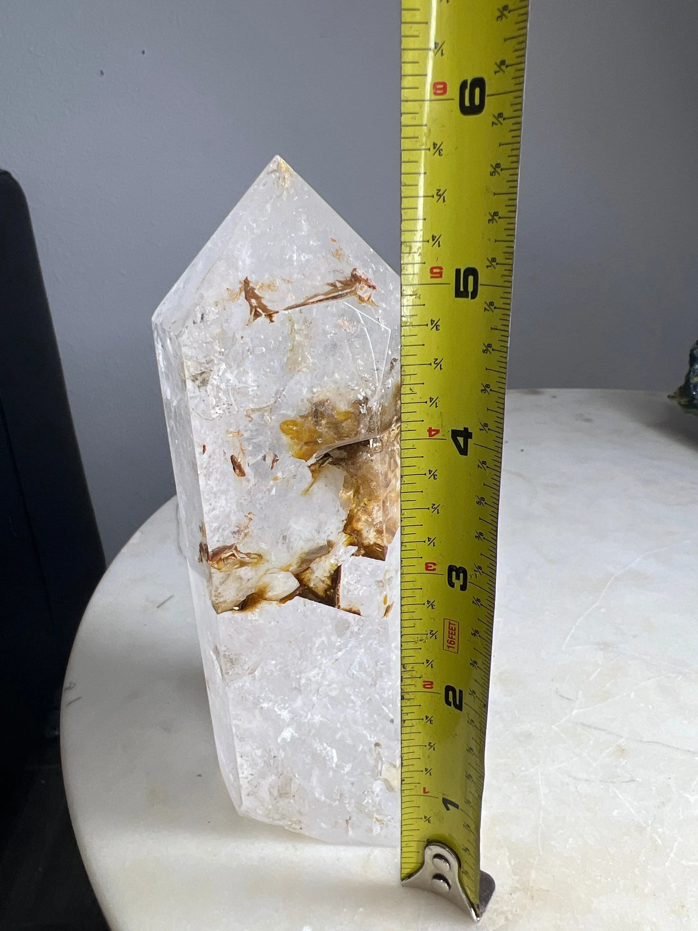 Clear Quartz tower /with Inclusions 1lb 8oz