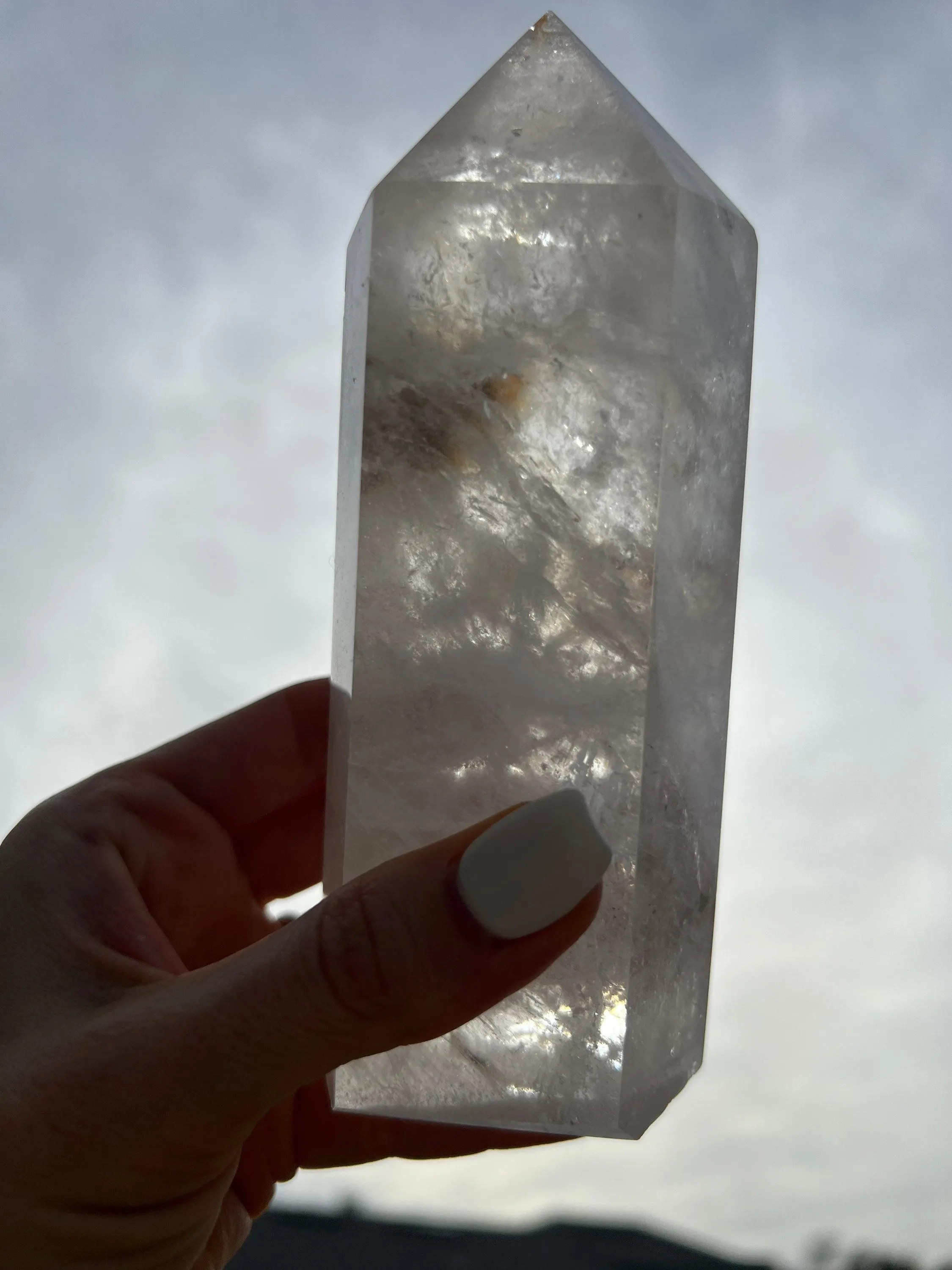 Clear Quartz tower /with Inclusions 1lb 8oz