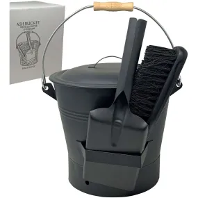 Coal and Ash Bucket with Shovel and Hand Broom