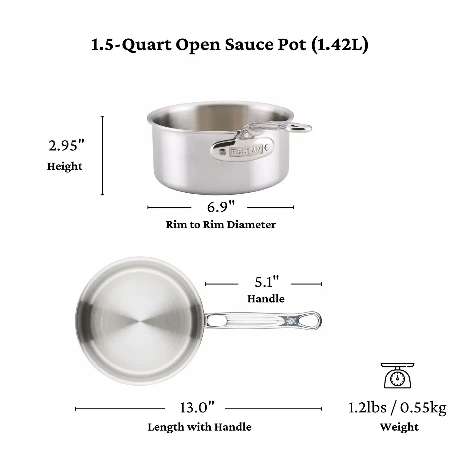 Commercial Clad Stainless Steel Saucepans