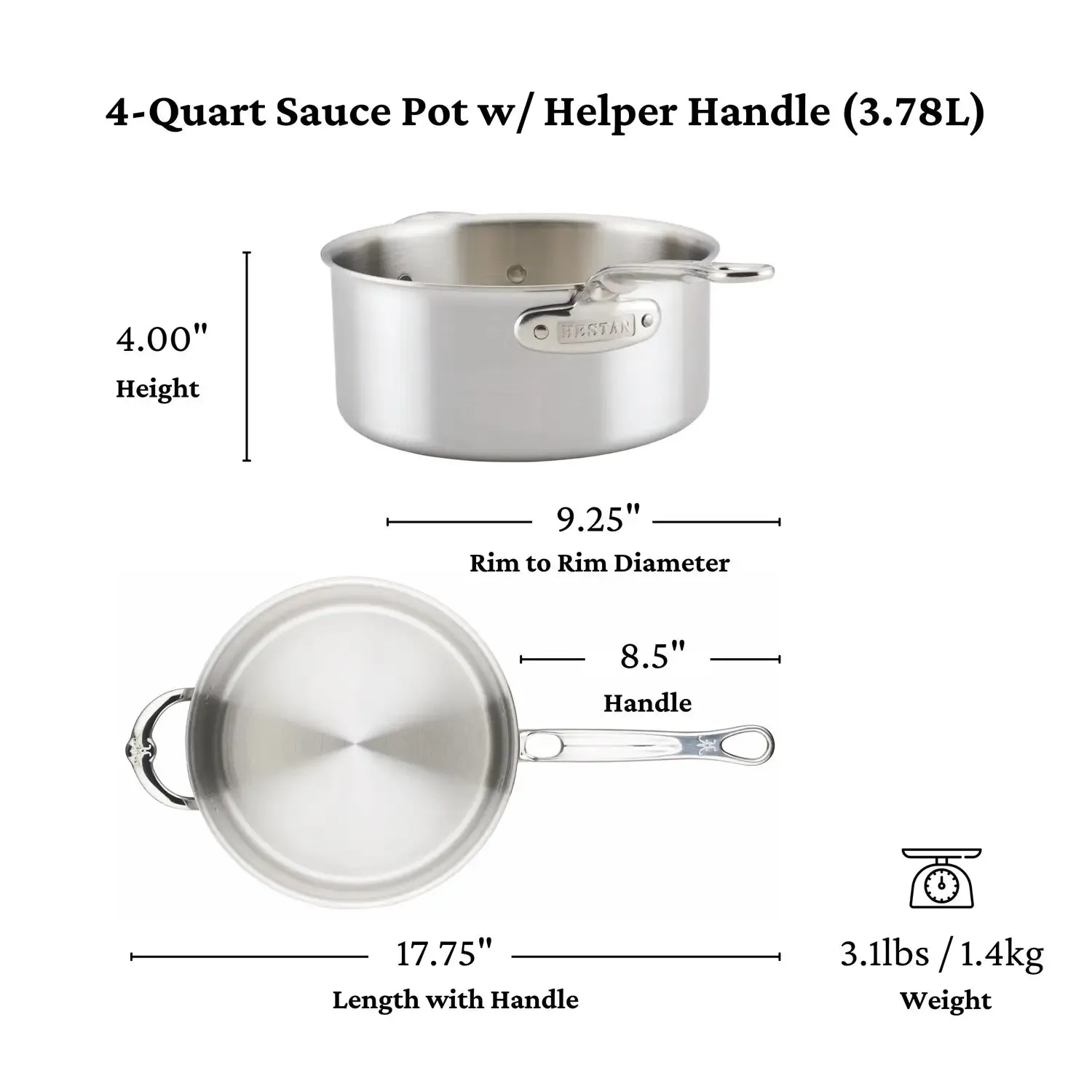 Commercial Clad Stainless Steel Saucepans