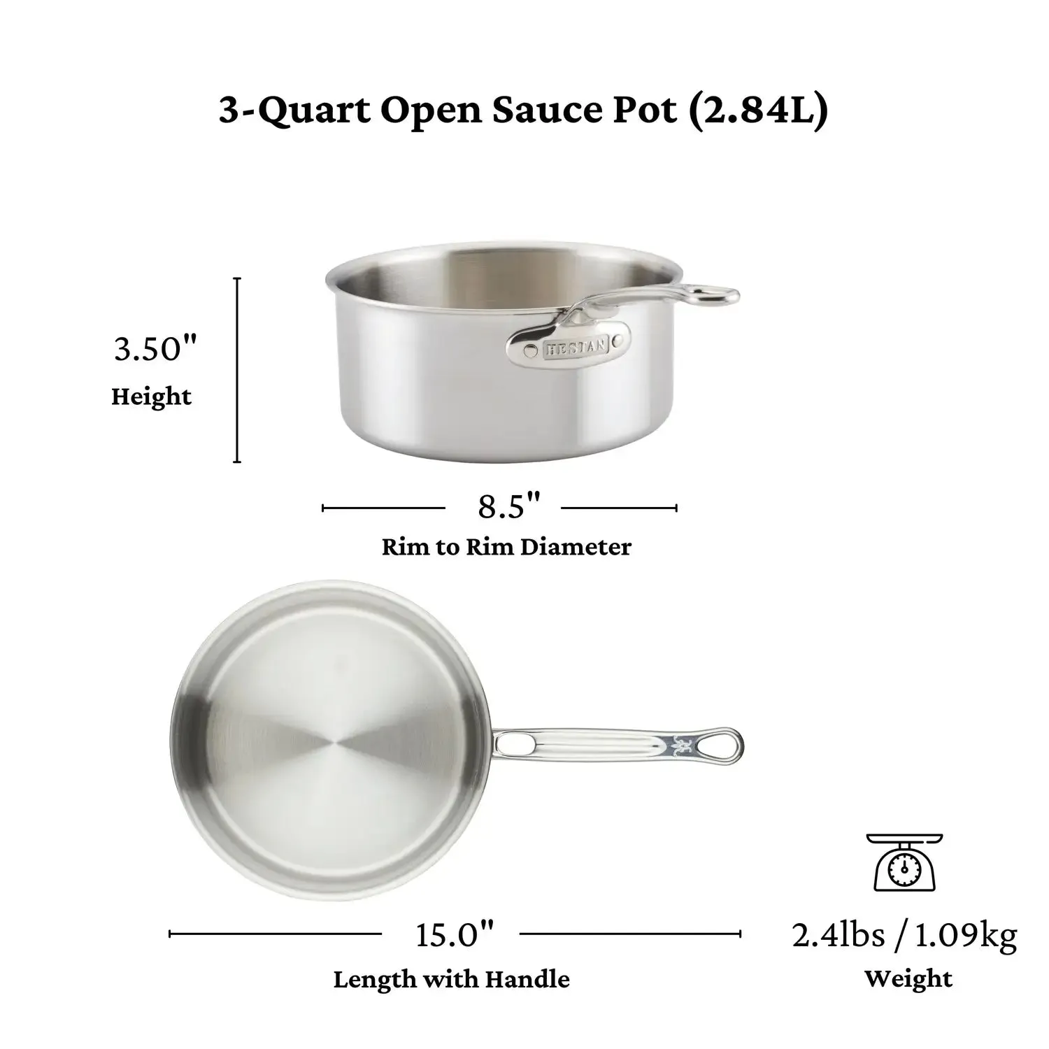 Commercial Clad Stainless Steel Saucepans