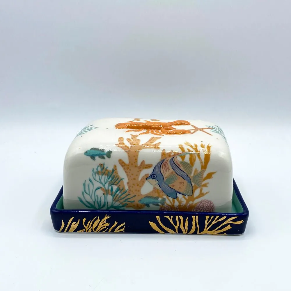 Coral Lobster Butter Dish