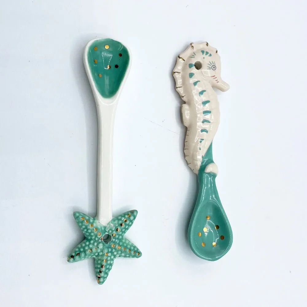 Coral Seahorse and Starfish Spoon Set