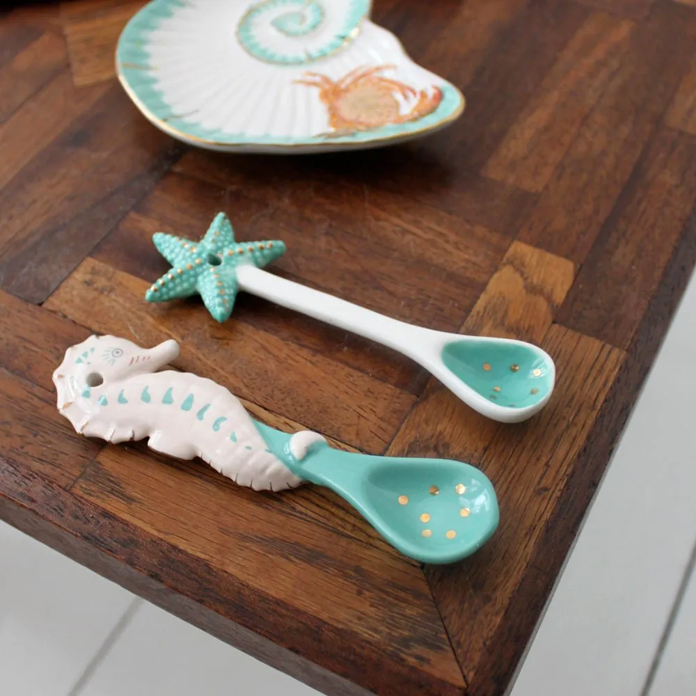 Coral Seahorse and Starfish Spoon Set