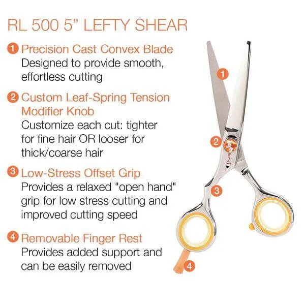 Cricket Roc-it Dog RL 500 5" LEFTY Shear (Left Handed)