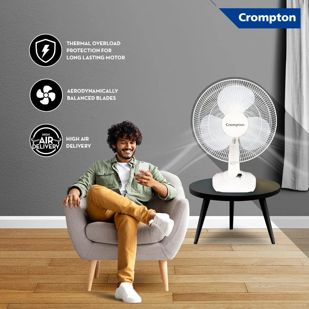 Crompton Wave Plus High Speed Oscillating Table Fan