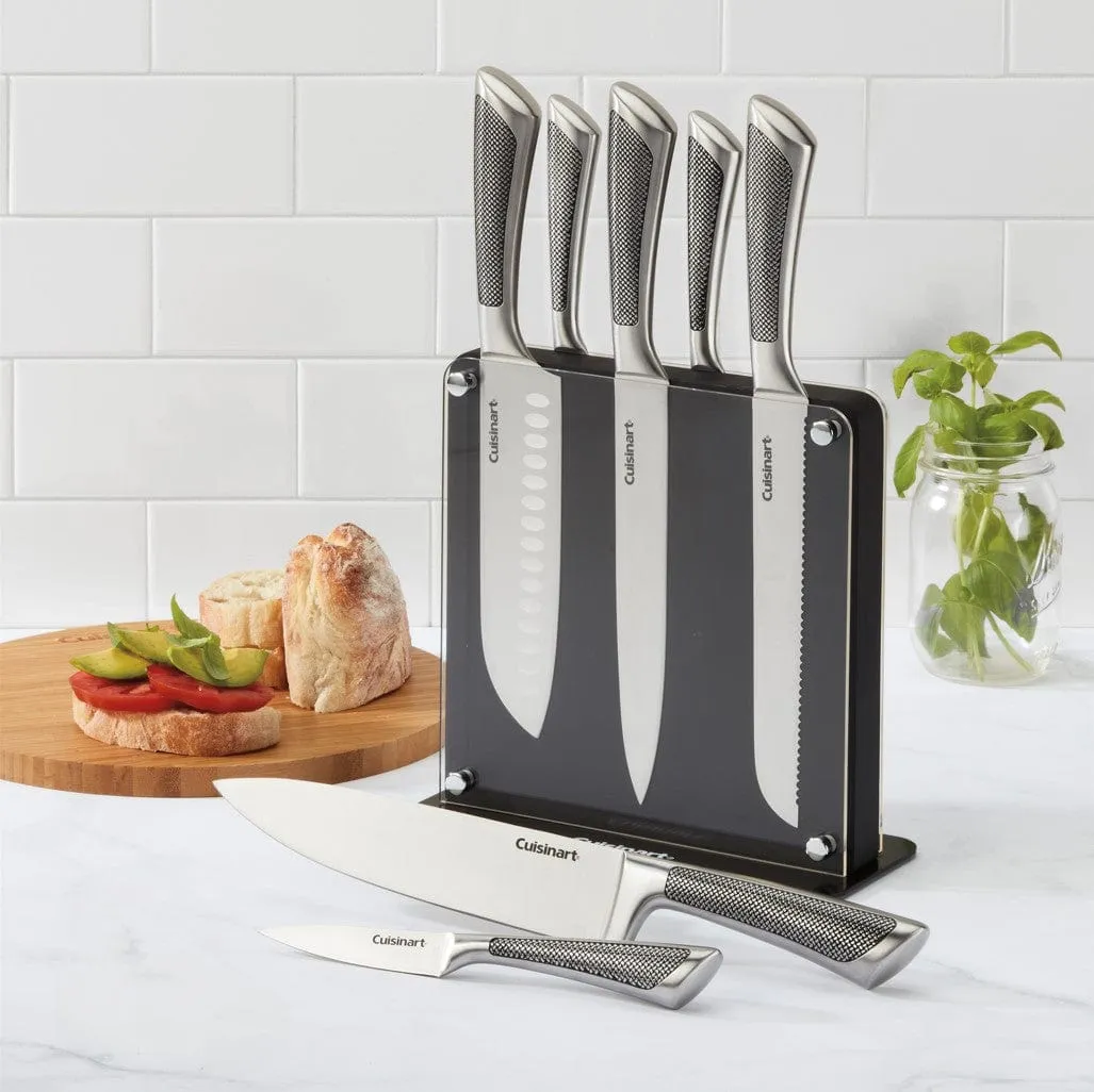 Cuisinart Classic 8 Pieces Colored Stainless Steel Cutlery Set with Acrylic Block Black