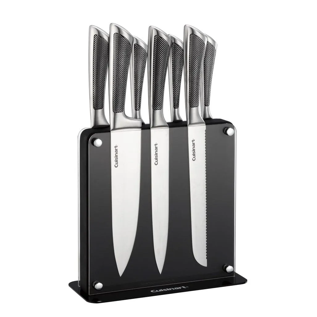 Cuisinart Classic 8 Pieces Colored Stainless Steel Cutlery Set with Acrylic Block Black