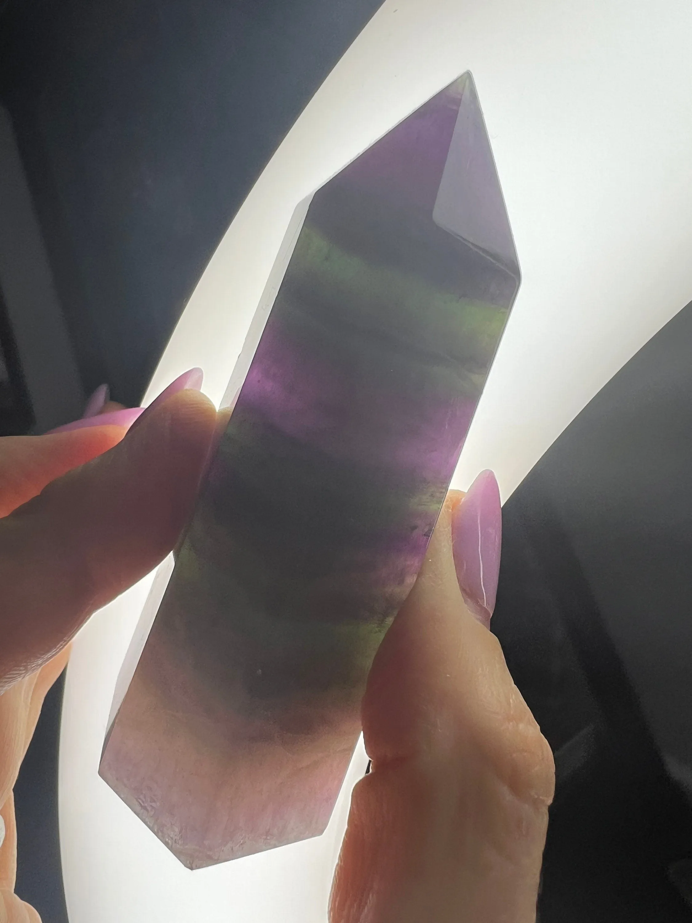 Dark purple and green fluorite set total weight 15oz