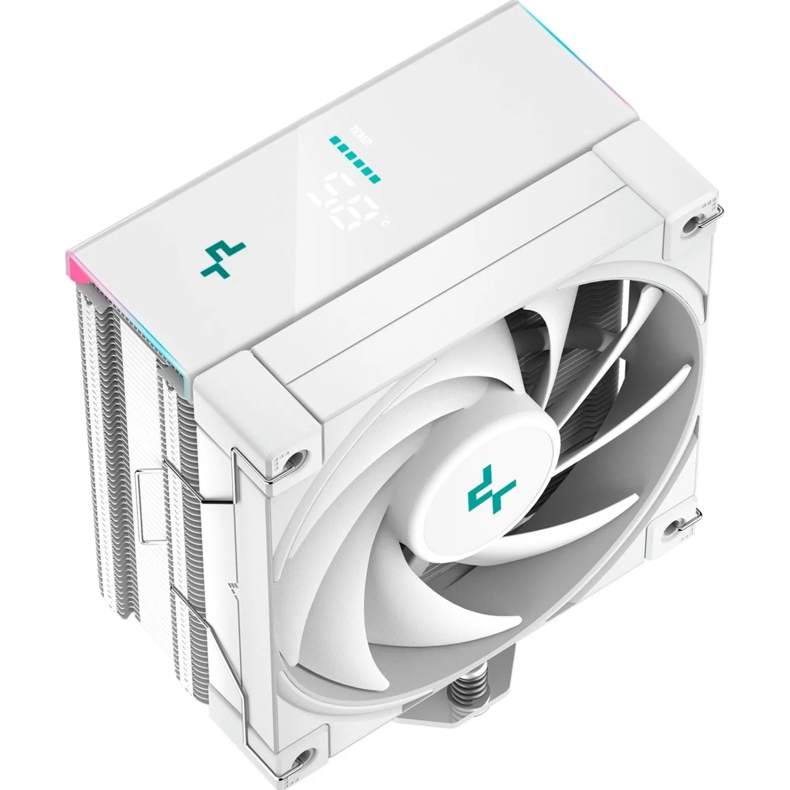 DeepCool AK400 Digital CPU Cooler, White, 1x 120mm Fan, Single Tower, ARGB, 4x Direct Touch Copper Heatpipes, Intel/AMD