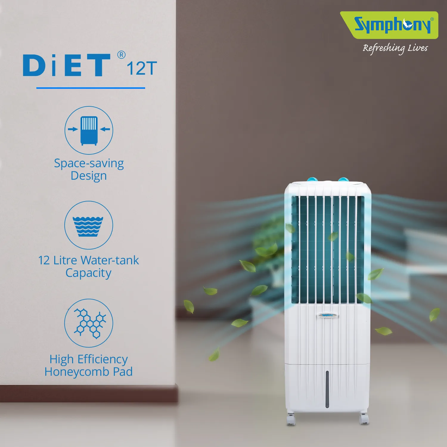 Diet 12T Personal Tower Air Cooler 12-litres