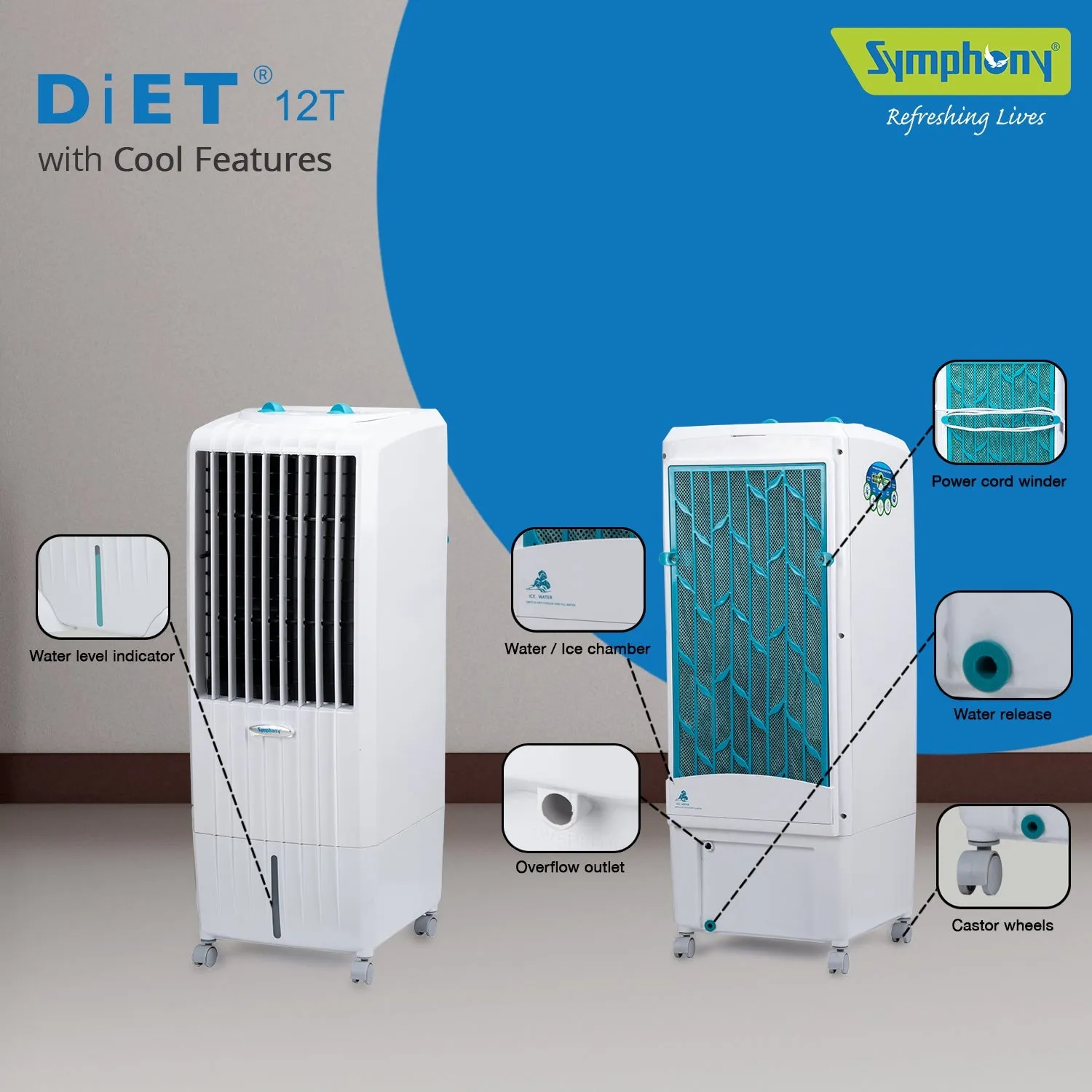 Diet 12T Personal Tower Air Cooler 12-litres