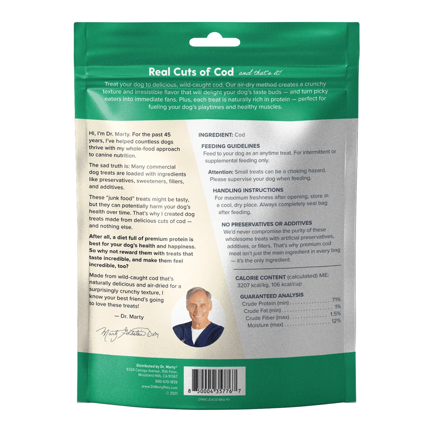 Dr. Marty Cod Cracklers 100% Air-Dried Wild-Caught Cod Treats