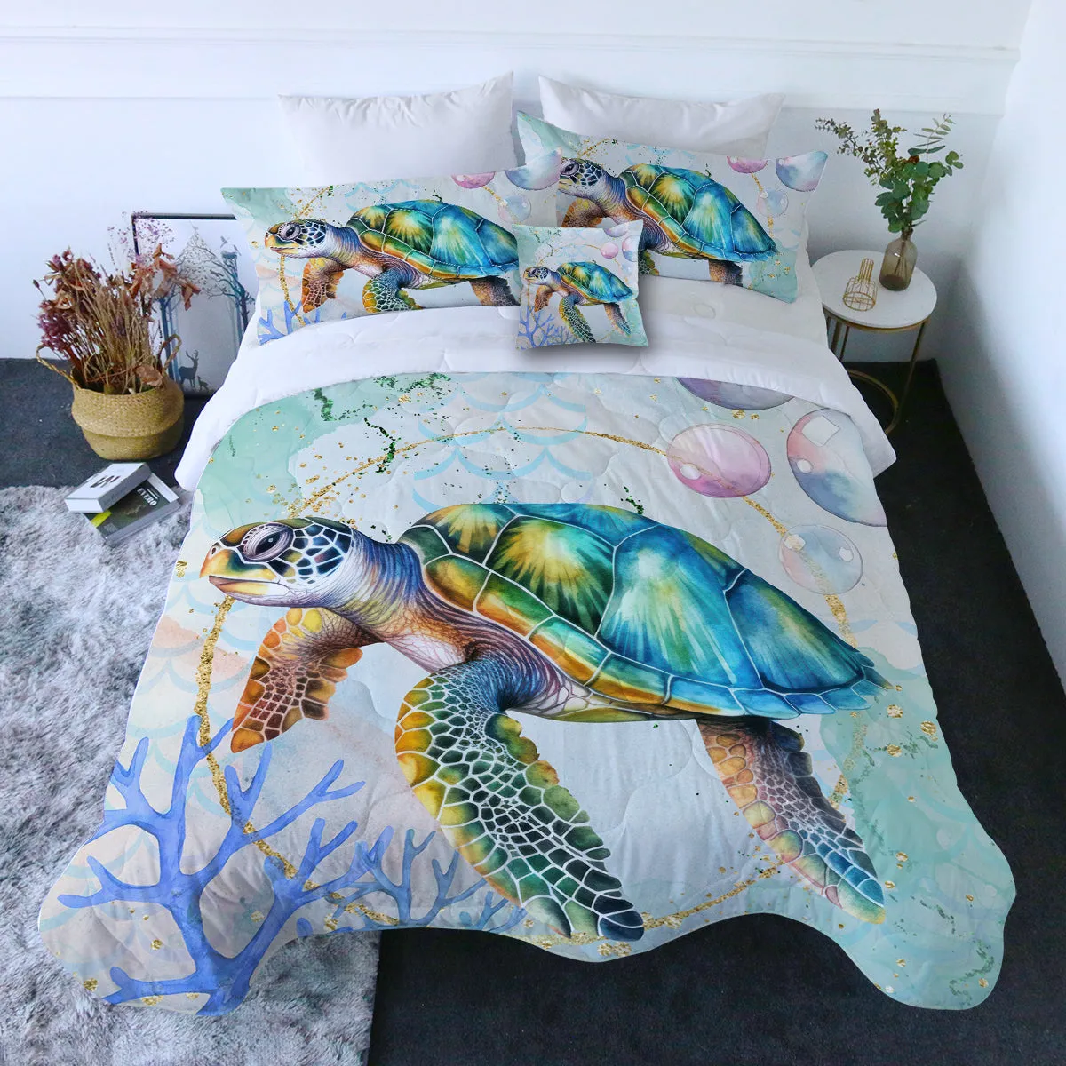 Dreamy Sea Turtle Quilt Set