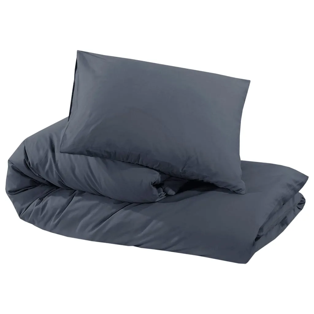 Duvet Cover Set Anthracite 200x220 cm Cotton