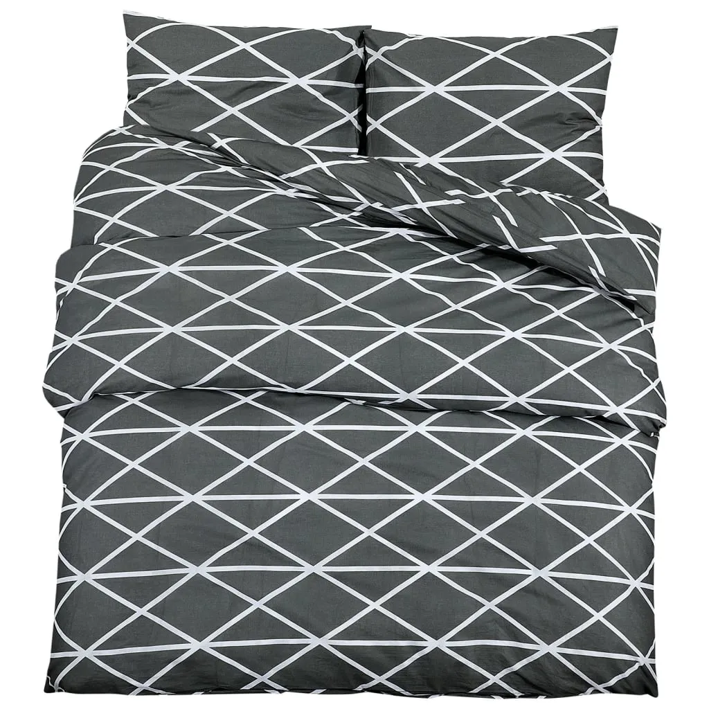 Duvet Cover Set Grey 260x240 cm Cotton