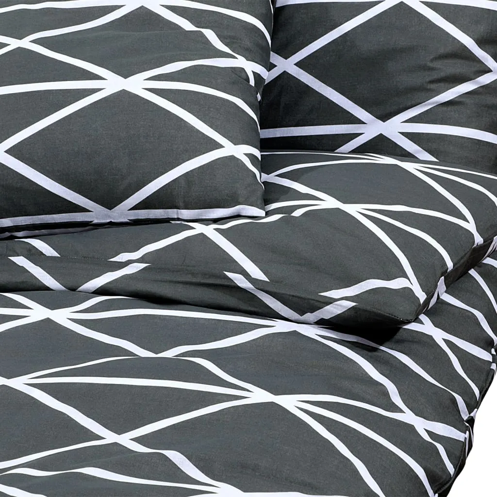 Duvet Cover Set Grey 260x240 cm Cotton